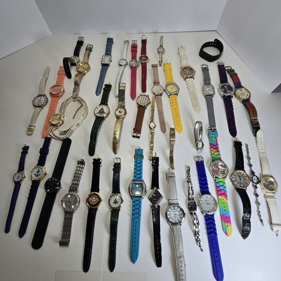 Fossil,Timex Accessories - Wholesale Watch Lot of 43 Vintage & Modern - Timex Fossil Elgin Parts Repair